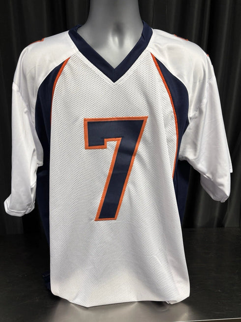 Denver Broncos John Elway Signed Custom White Jersey GTSM COA