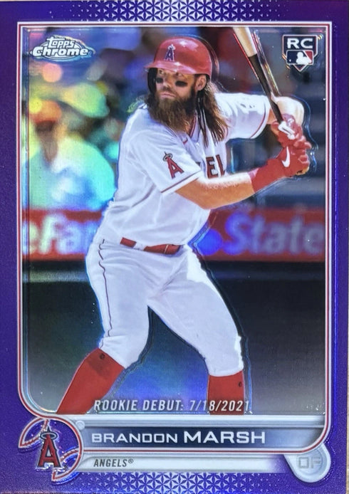 2022 Topps Chrome Brandon Marsh Los Angeles Angels Rookie Refractor #USC188