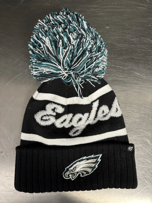 NFL 47’ Philadelphia Eagles Black Beanie with PomPom One Size