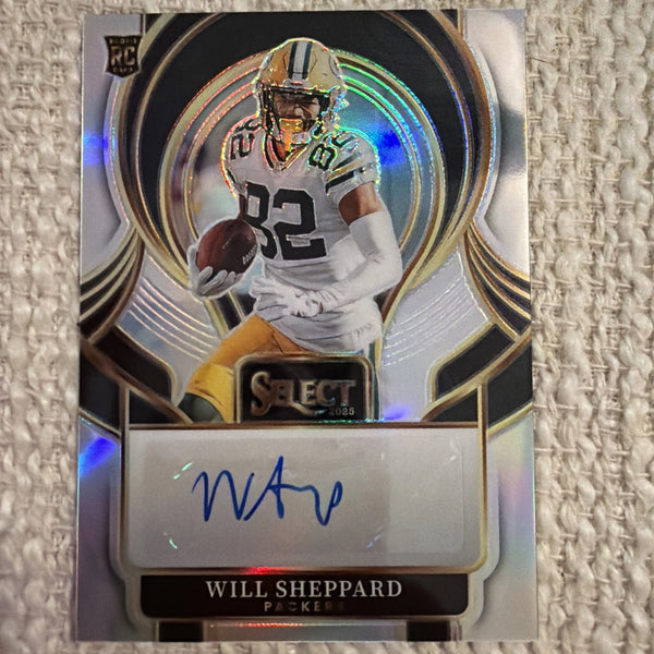 2025 Panini Select - Select Signatures Will Sheppard Rookie #SIP-WSD Green Bay
