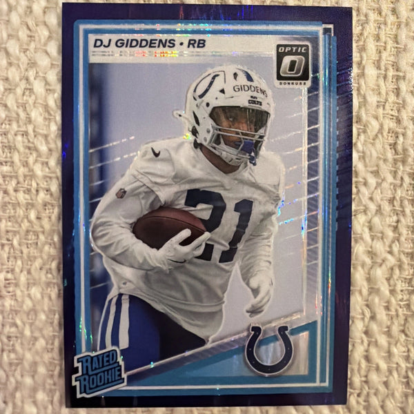 2025 Panini Donruss Dj Giddens Blue Scope Optic Preview Rated Rookie