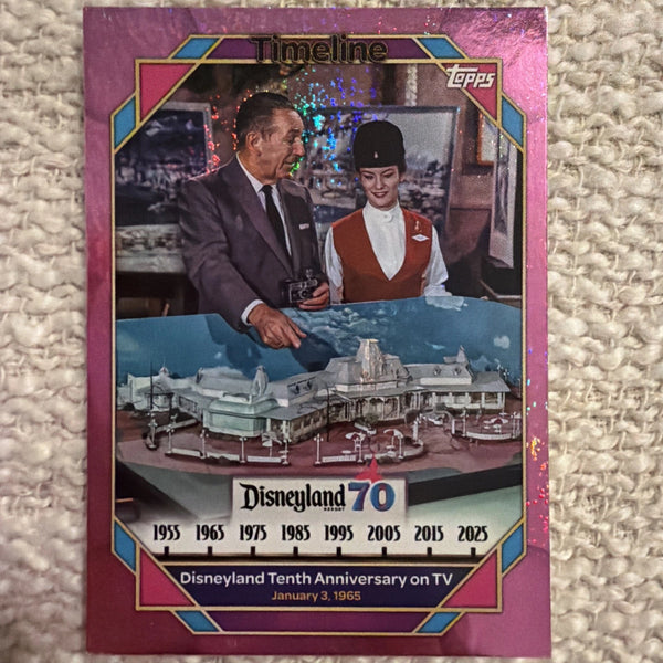 2025 Topps Disneyland 70th Anniversary #88 10th Anniversary on TV Pink Shimmer