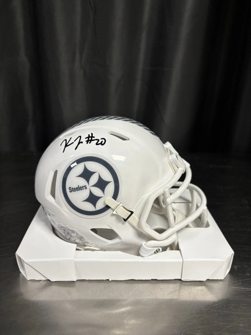Kaleb Johnson Autographed Steelers Salute Speed Mini Helmet - Beckett W Hologram