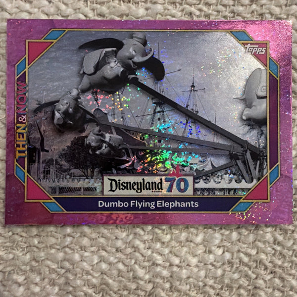 2025 Topps Disneyland 70th Pink Glitter Foil Dumbo Flying Elephants #33 Insert