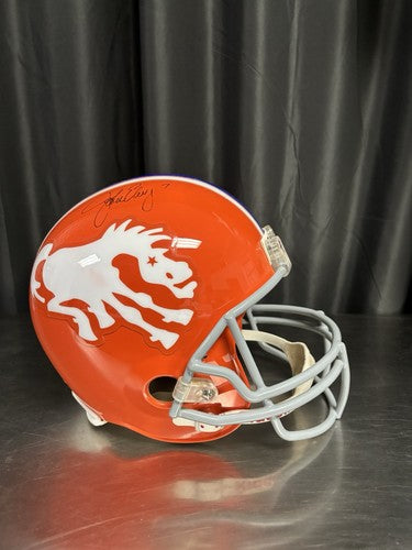 John Elway Signed Broncos AFL TB Replica Helmet Beckett COA