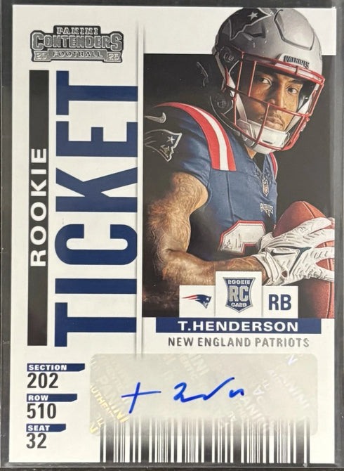 2025 Panini Select Treyveon Henderson Contenders Rookie Ticket Auto Patriots