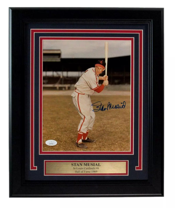 Stan Musial HOF Signed/Auto 8x10 Photo St. Louis Cardinals Framed JSA