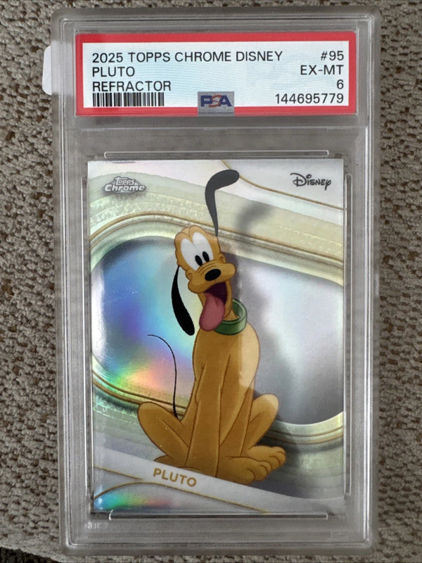 2025 Topps Chrome Disney Pluto Refractor #95 PSA 6