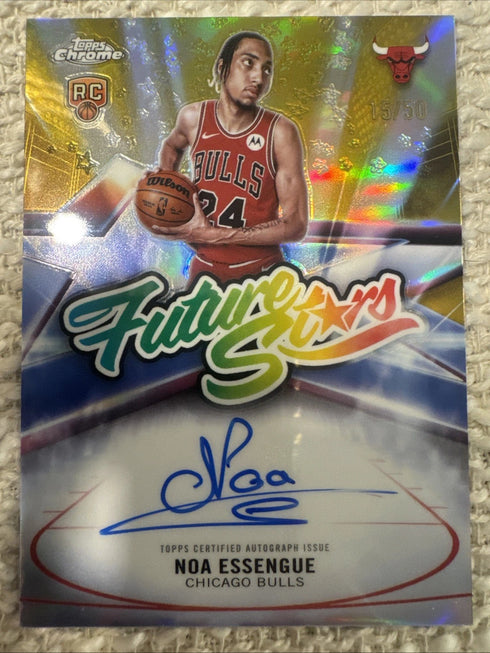NOA ESSENGUE 2025 Topps Chrome Future Stars Gold Refractor /50 SP Auto RC BULLS