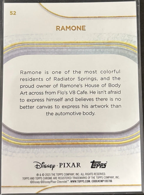 2025 Topps Chrome Disney #52 Ramone Yellow Mini-Diamonds
