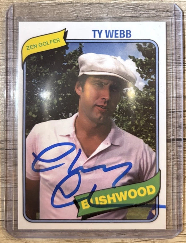 Chevy Chase Signed Ty Webb Autograph Card Bushwood Caddyshack SWAU COA