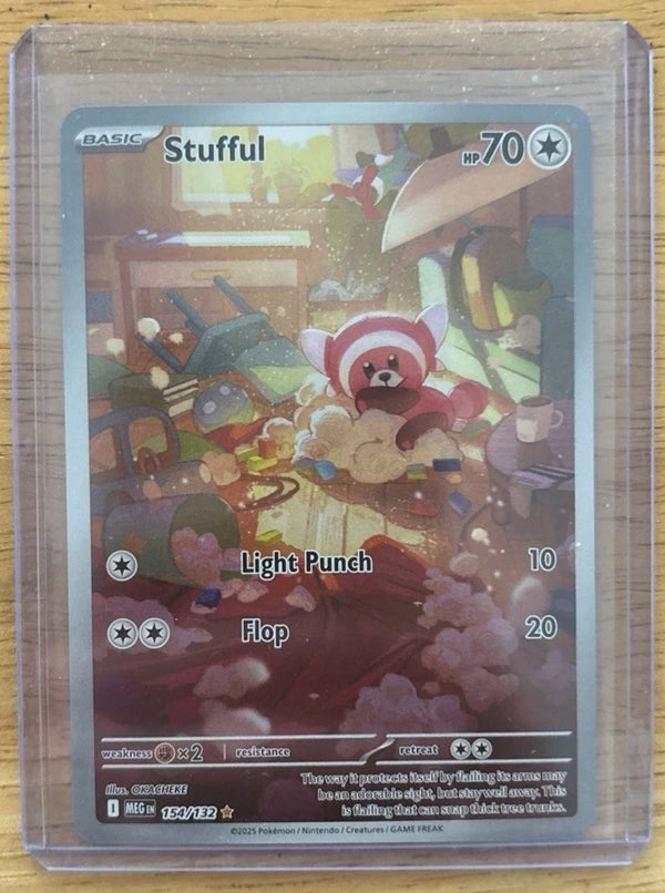 Pokémon Stufful 154/132 Me01: Mega Evolution Holo Illustration Rare 70HP Card