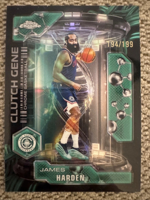 2025-26 Topps Chrome James Harden Clutch Gene Aqua Refractor /199 #CG-15 Insert