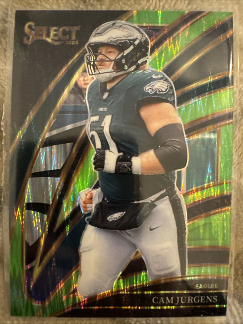 2025 Panini Select - Club Level Cam Jurgens #292 /699 Black & Green Shock Prizm