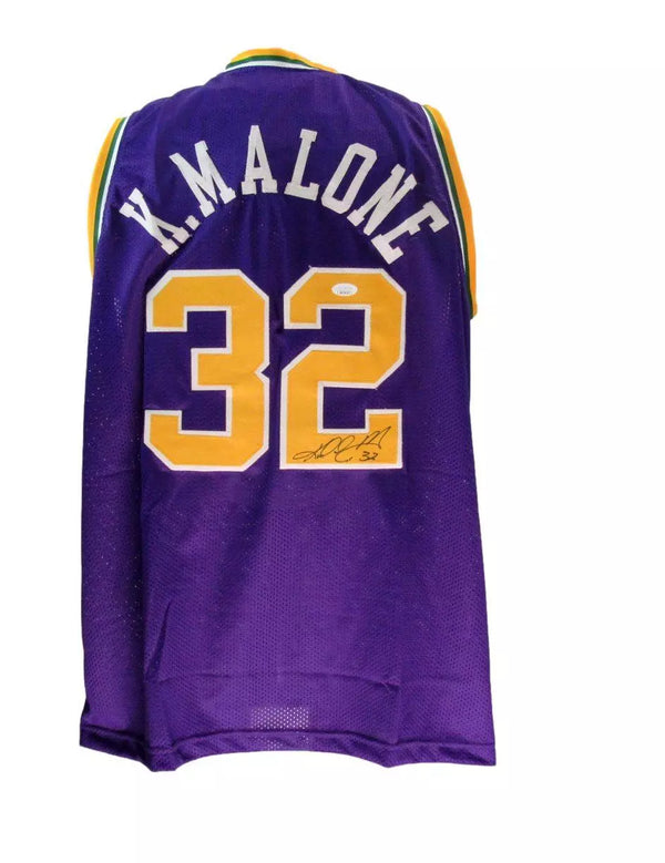 Karl Malone HOF Signed Utah Jazz "Mailman" Custom Basketball Jersey JSA