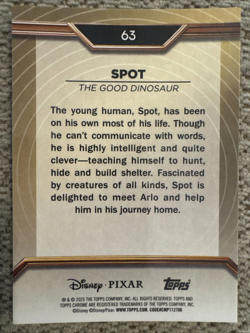 Topps Disney Pixar Chrome Spot The Good Dinosaur Red Etch Ref #63 /99
