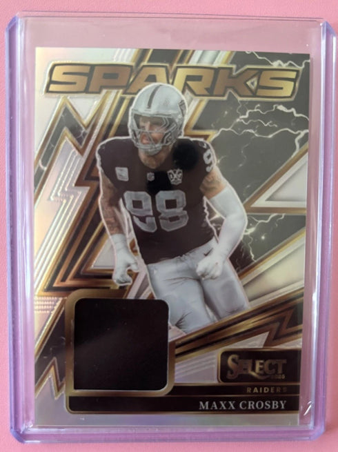 Maxx Crosby Raiders 2025 Select SILVER PRIZM SPARKS PATCH /149 #SPK-MCY