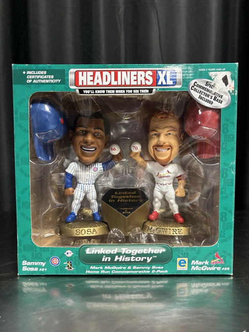 Sammy Sosa Mark McGwire 1999 Headliners XL Figures In Box