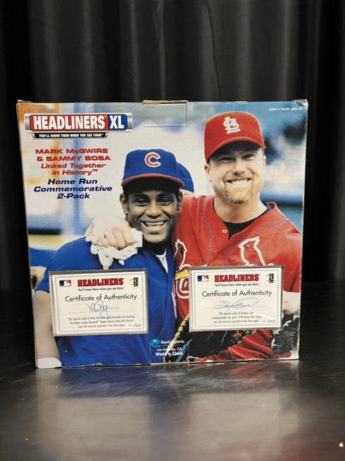 Sammy Sosa Mark McGwire 1999 Headliners XL Figures In Box