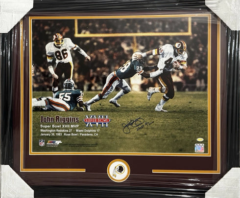 JOHN RIGGINS SIGNED AUTO FRAMED 16x20 PHOTO WASHINGTON REDSKINS SBXVII GTSM