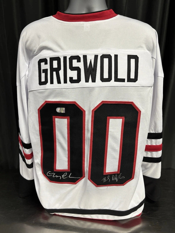 Chevy Chase Signed Blackhawks "Griswold "Jersey (Beckett COA) Christmas Vacation