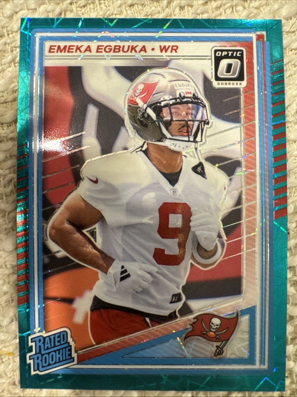Panini 2025 Donruss Optic RatedRookie Emeka Egbuka Buccaneers #265 Teal Velocity