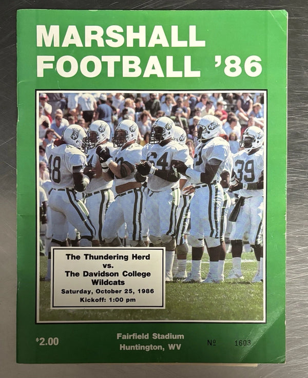 Marshall Football Saturday October 25 1986 Program