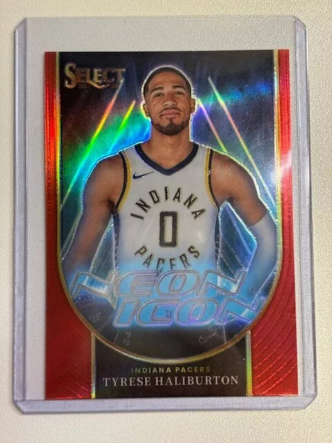 2023-24 Panini Select Tyrese Halliburton Neon Icon Red Prizm Indiana Pacers