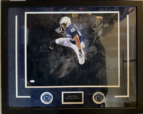 Philadelphia Eagles Saquon Barkley Autographed Framed 16x20 Photo With JSA COA