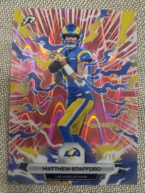 2025 Topps Resurgence Matthew Stafford Pink Power Surge /10 #57