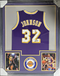 Magic Johnson Los Angeles Lakers Signed Custom Framed Jersey Beckett Coa