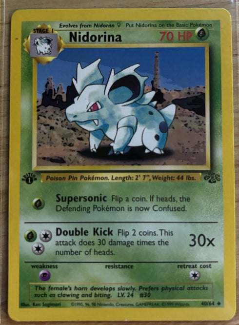1999 Pokémon Nidorina 1st Edition Jungle 40/64