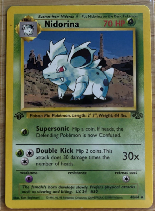 1999 Pokémon Nidorina 1st Edition Jungle 40/64