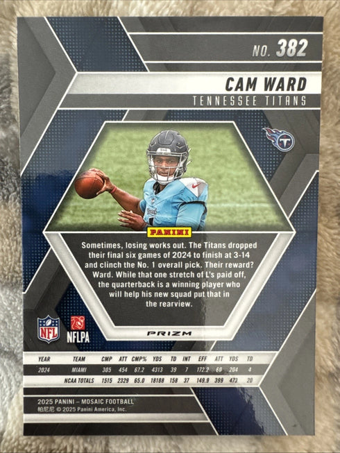 2025 Panini Mosaic Honeycomb Prizm Rookie Cam Ward #382 Tennessee Titans SP