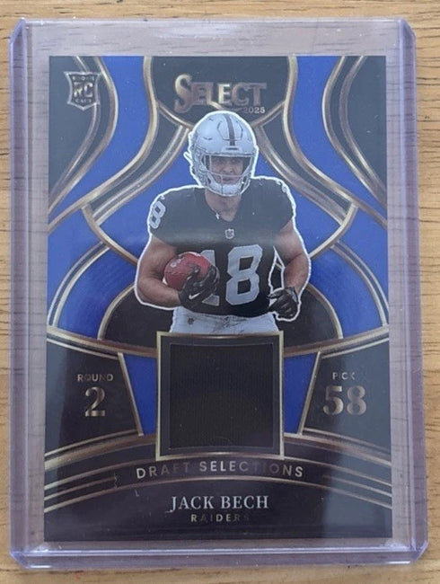 2025 Panini Select Football Jack Bech Las Vegas Raiders Draft Selections Patch