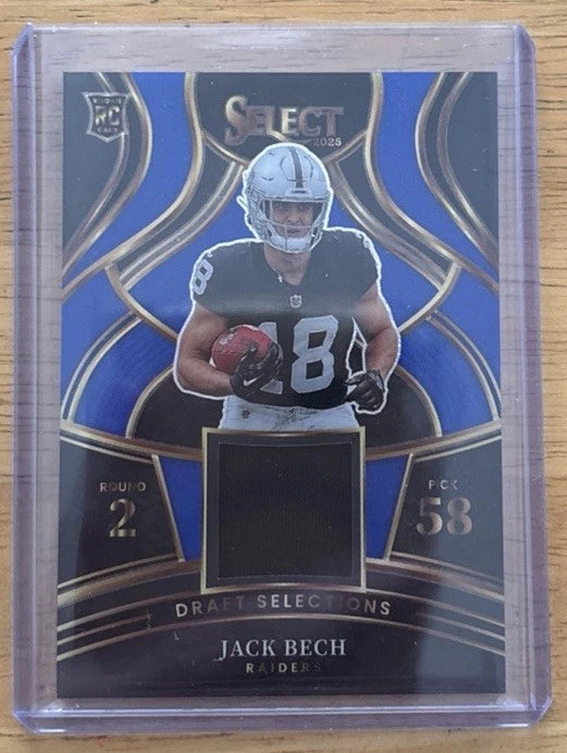 2025 Panini Select Football Jack Bech Las Vegas Raiders Draft Selections Patch