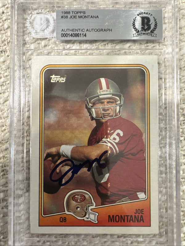 1988 TOPPS JOE MONTANA #38 AUTO 49ers BECKETT