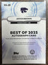 2025 Bowman's Best University - Best of 2025 Auto Jayce Brown Silver Kansas St