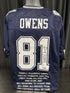 Dallas Cowboys Terrell Owens Signed Stat Custom Jersey Primetime Coa