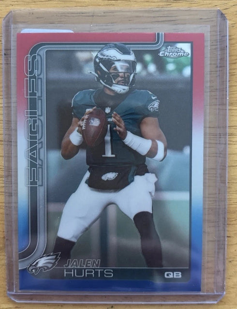 2025 Topps Chrome Jalen Hurts Chrome #247 Red White Blue Philadelphia Eagles