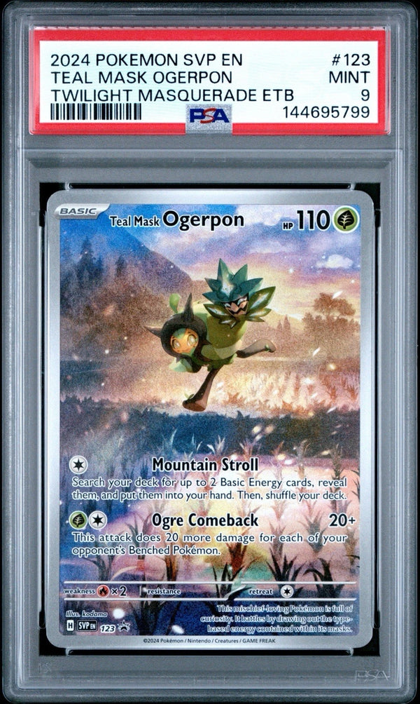 2024 POKEMON SVP EN-SV BLACK STAR PROMO #123 TEAL MASK OGERPON PSA 9