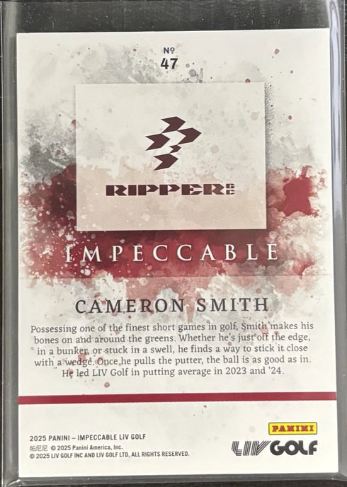 2025 Panini Impeccable Cameron Smith /54 Ripper G.C.