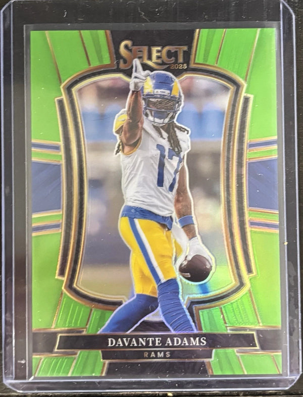 2025 Panini Select - Premier Level Davante Adams #120 Neon Green Prizm /49 Rams