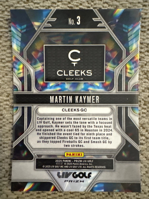 2025 Panini Prizm LIV Golf Martin Kaymer Prizmatic Orange Pulsar Cleeks GC #3