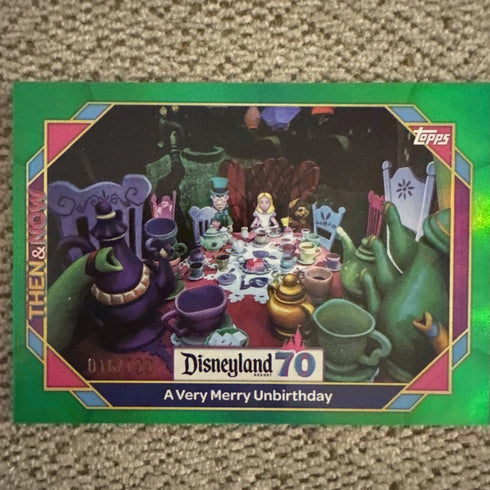 Disneyland Topps 70th Anniversary Alice In Wonderland /199 Pure Green