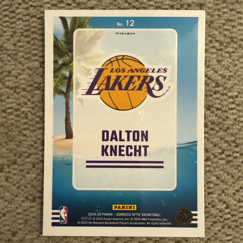 2024-25 Donruss Optic RC Dalton Knecht Splash Silver Prizm #12 LAKERS