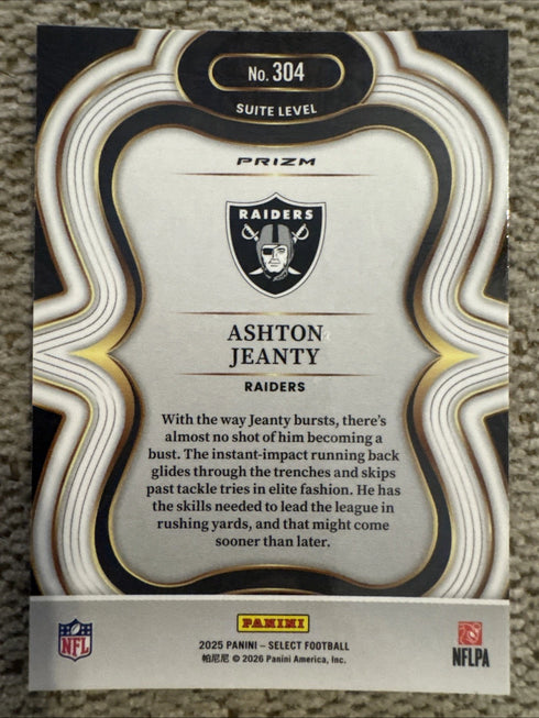 2025 Select - Ashton Jeanty Suite Level Silver Prizm #304 (RC)