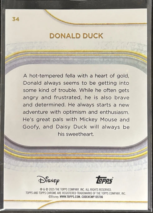2025 Topps Chrome Disney Sapphire Edition Donald Duck #34