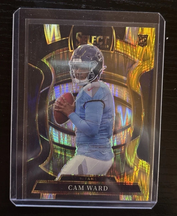 Cam Ward 2025 Panini Select Black and Gold Prizm Shock