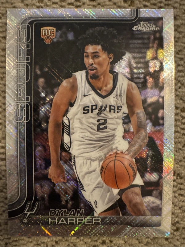 2025-26 Topps Chrome Dylan Harper #252 Exclusive Skylight Refractor, Spurs (RC)